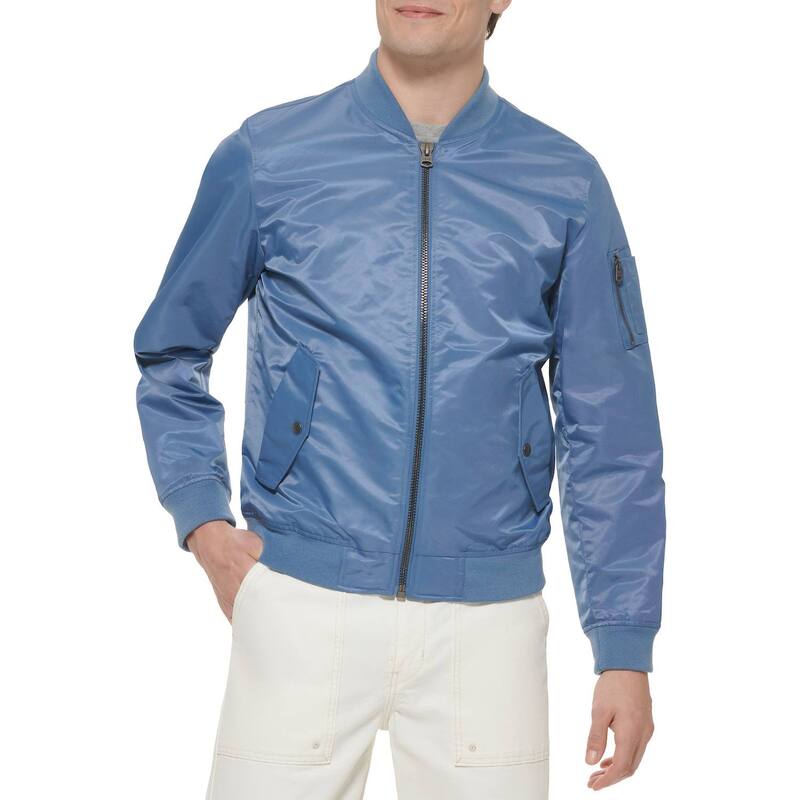リーバイス メンズ アウター ジャケット・ブルゾン Men's Levi's Flight Bomber Jacket Blue ブルー｜ReVida 店
