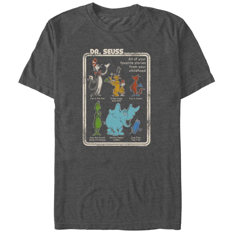 アニメキャラクター メンズ トップス Tシャツ トール グラフィック Licensed Character Big & Tall Dr. Seusstories From Your Childhood Graphic Tee Charcoal Heather チャコール