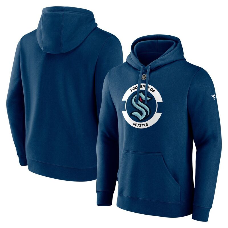ファナティクス メンズ トップス Tシャツ フリース パーカー Men's Fanatics Deep Sea Blue Seattle Kraken Authentic Pro Core Secondary Fleece Pullover Hoodie Krk Navy ネイビー