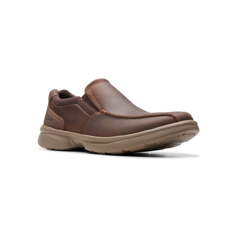 クラークス メンズ シューズ スニーカー レザー ローファー Clarks Bradley Step Men's Leather Slip-On Loafers Beeswax