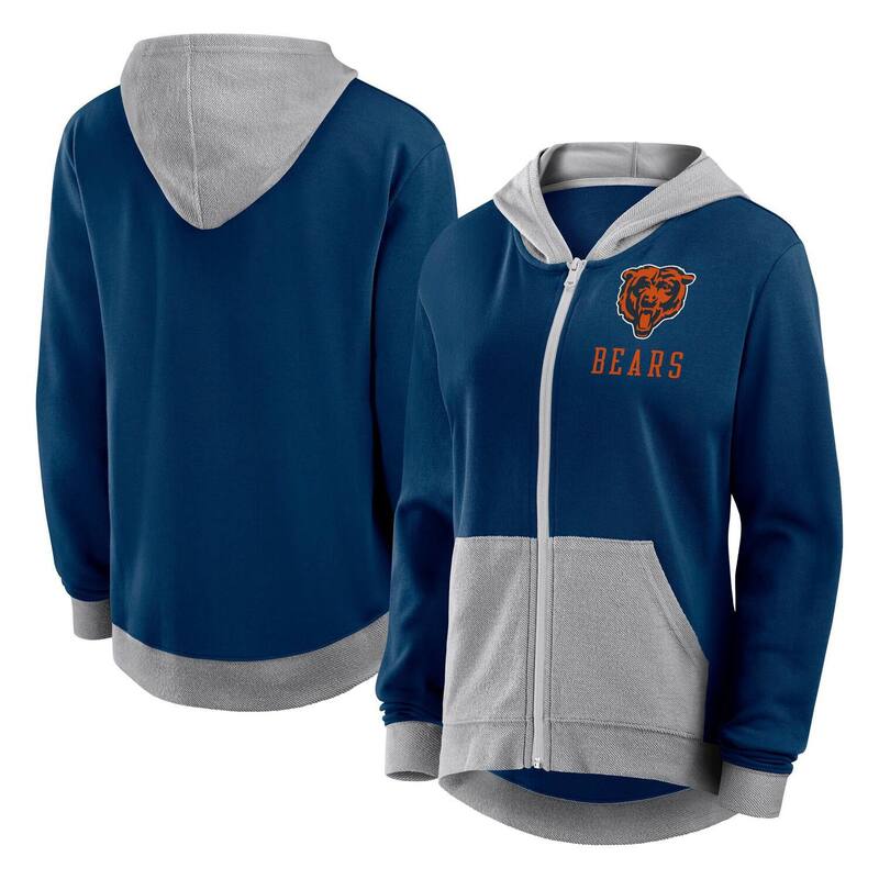 アンブランデッド レディース トップス Tシャツ パイル パーカー Unbranded Women's Navy Chicago Bears Hit French Terry Full-Zip Hoodie Brs Navy ネイビー