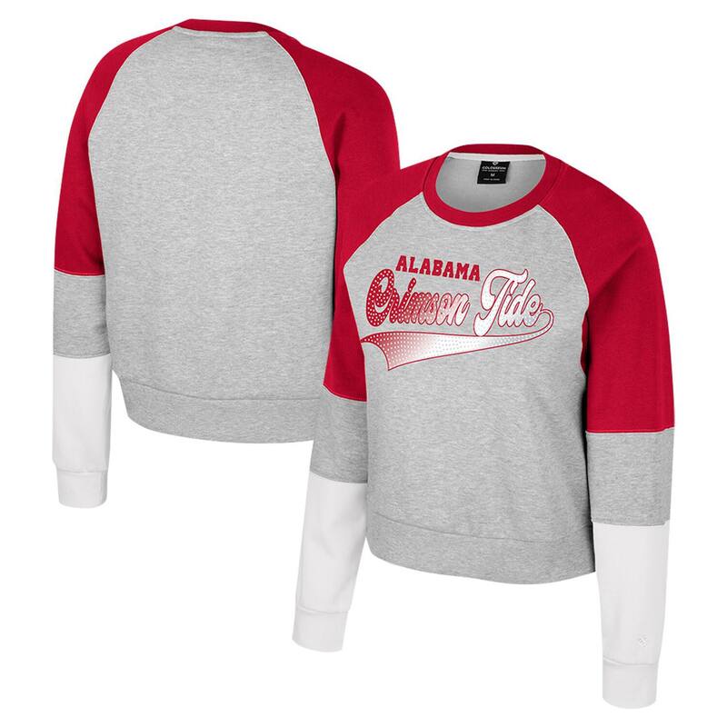 コロシアム レディース トップス Tシャツ スウェット Women's Colosseum Heather Gray Alabama Crimson Tide Katinka Rhinestone Scoop Neck Pullover Sweatshirt Ala Grey グレー