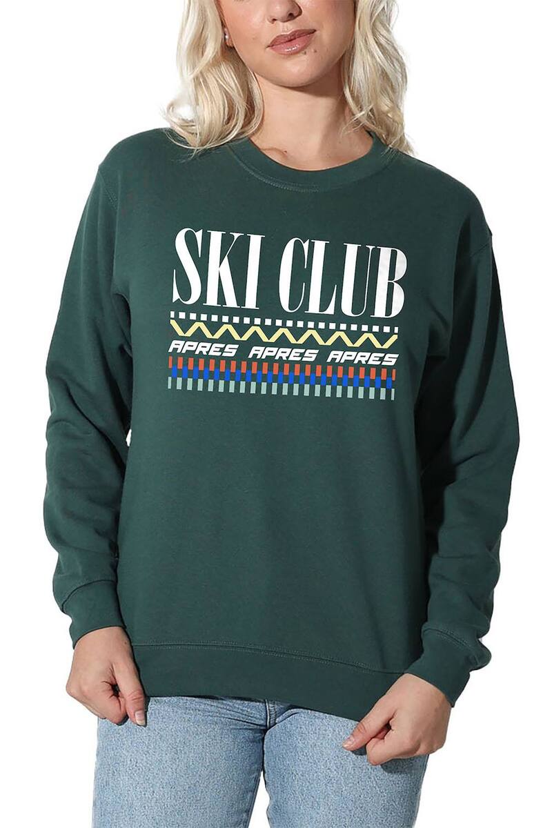 アンブランデッド レディース トップス Tシャツ スウェット グラフィック Unbranded Women'suburban Riot Generic Ski Club Willow Graphic Sweatshirt Emerald Green グリーン