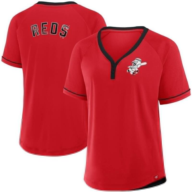 ファナティクス レディース トップス Tシャツ Vネック Women Fanatics Red Cincinnati Reds Cooperstown Collection League Diva Raglan V-Neck T-Shirt Red レッド
