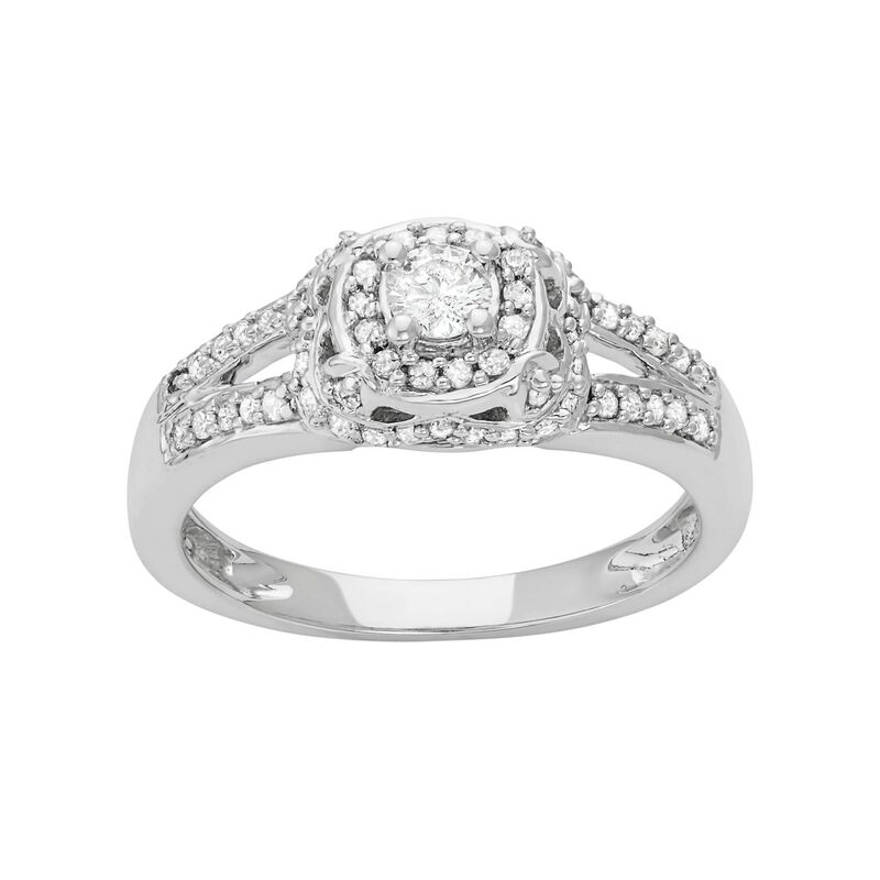 アンブランデッド レディース アクセサリー リング ティアード Unbranded 14k White Gold 1/2 Carat.W. Diamond Tiered Halo Engagement Ring White ホワイト
