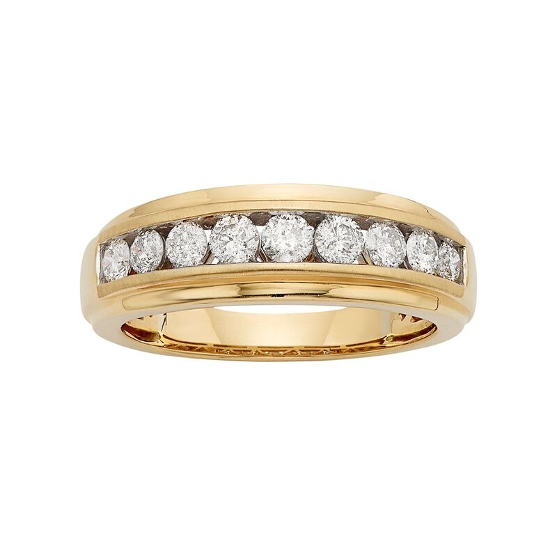 アンブランデッド メンズ アクセサリー リング Unbranded The Regal Collection Men's 14k Gold IGL Certified 1 Carat.W. Diamond Wedding Band Yellow イエロー｜ReVida 店