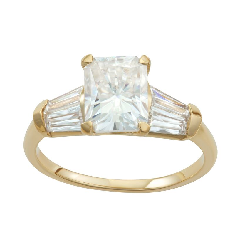 チャールズ アンド コルバード レディース アクセサリー リング Charles & Colvard 14k Gold 3 7/8 Carat.W. Radiant Cut Lab-Created Moissanitengagement Ring Yellow イエロー