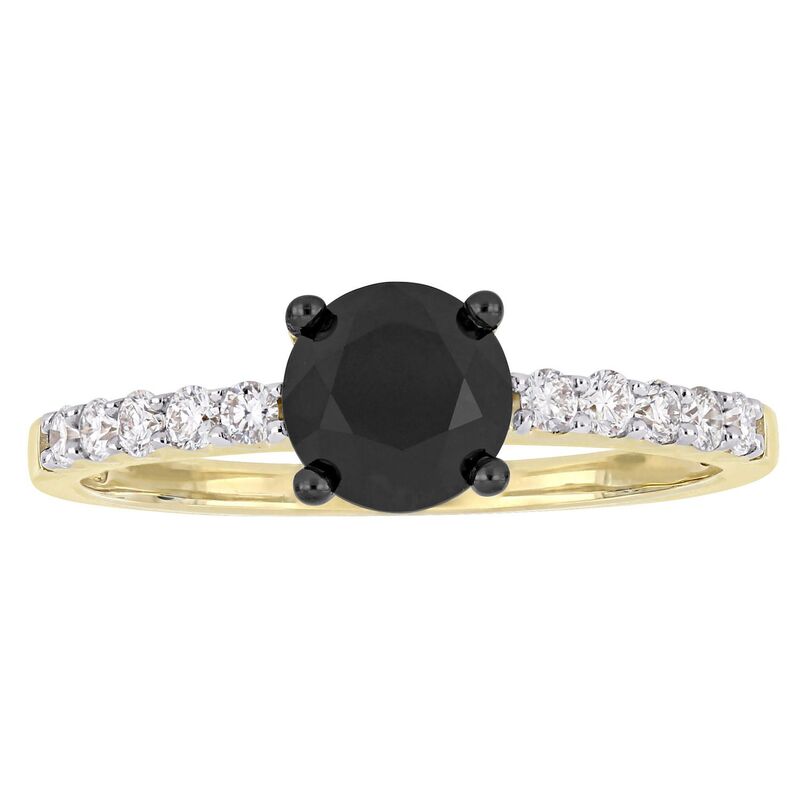 ステラ グレース レディース アクセサリー リング Stella Grace 14k Yellow Gold Black & White Diamond Engagement Ring 14k Gold ゴールド