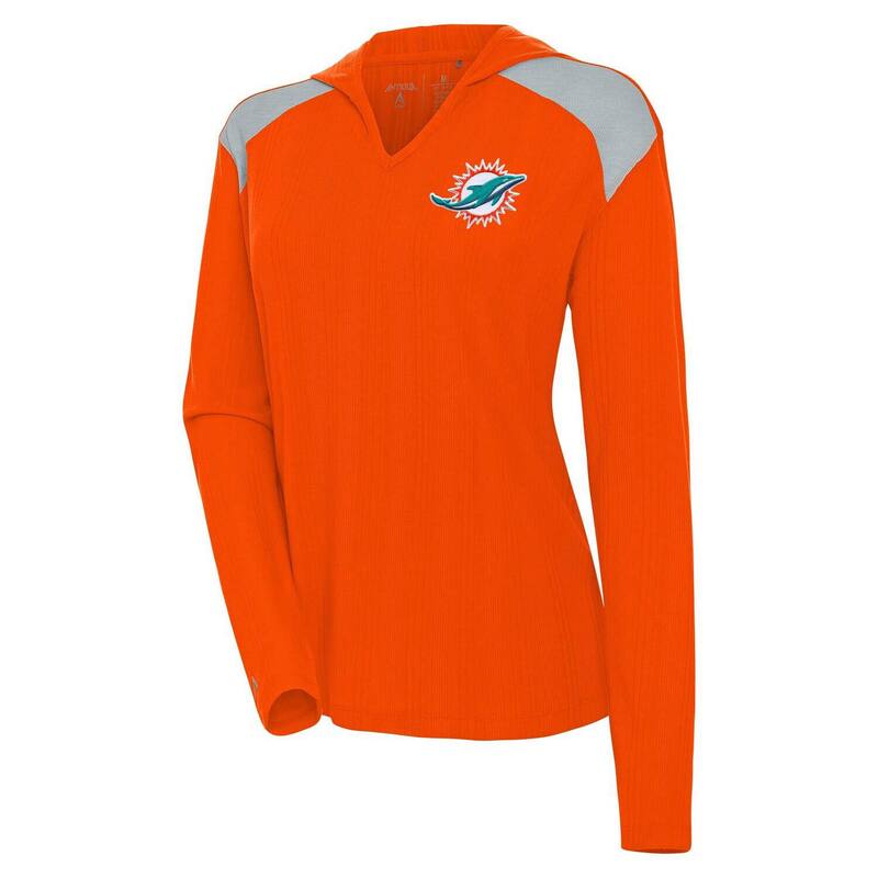 アンティグア レディース トップス Tシャツ パーカー Women's Antigua Orange Miami Dolphins Opulent Long Sleeve Hoodie T-Shirt Dol Orange オレンジ