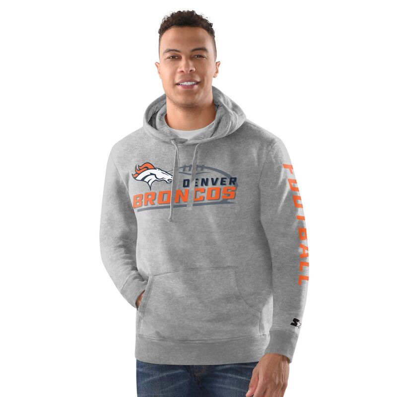 スターター メンズ トップス Tシャツ ヴィンテージ パーカー Men'starter Heather Gray Denver Broncos Vintage Pullover Hoodie Den Grey グレー｜ReVida 店