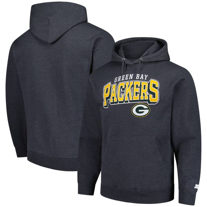 スターター メンズ トップス Tシャツ ヴィンテージ パーカー Men'starter Charcoal Green Bay Packers Vintage Pullover Hoodie Pkr Charco チャコール