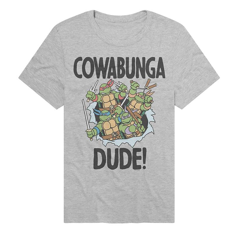 アニメキャラクター メンズ トップス Tシャツ グラフィック Licensed Character Men's Teenage Mutant Ninja Turtles Cowabunga Dude Graphic Tee Athletic Heather ヘザー