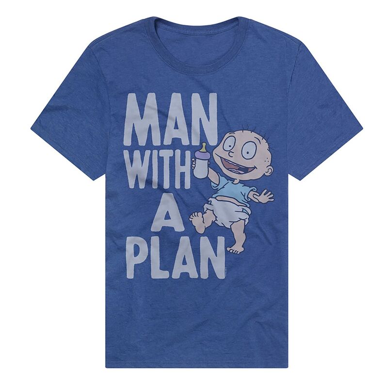 アニメキャラクター メンズ トップス Tシャツ グラフィック Licensed Character Men's Rugrats Man With A Plan Graphic Tee Royal｜ReVida 店