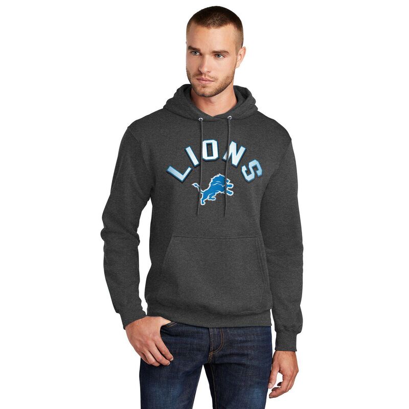 スターター メンズ トップス Tシャツ ロゴ パーカー Men'starter Charcoal Detroit Lions Arch Over Logo Pullover Hoodie Lns Charco チャコール