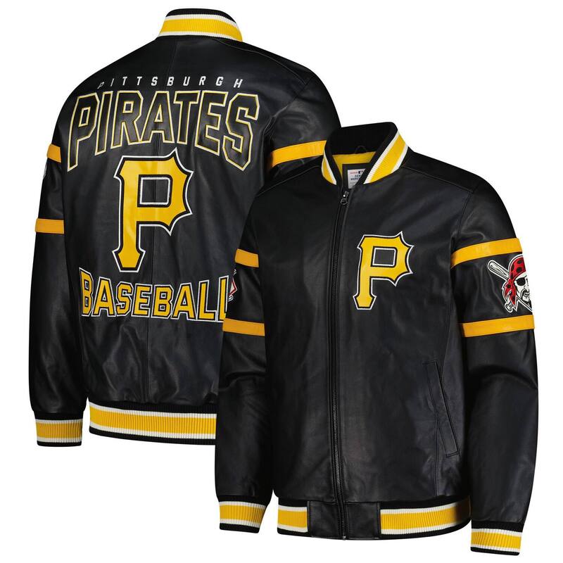 カール バンクス メンズ アウター ジャケット・ブルゾン レザー Men's G-III Sports by Carl Banks Black Pittsburgh Pirates Full-Zip Leather Varsity Jacket Pir Black ブラック