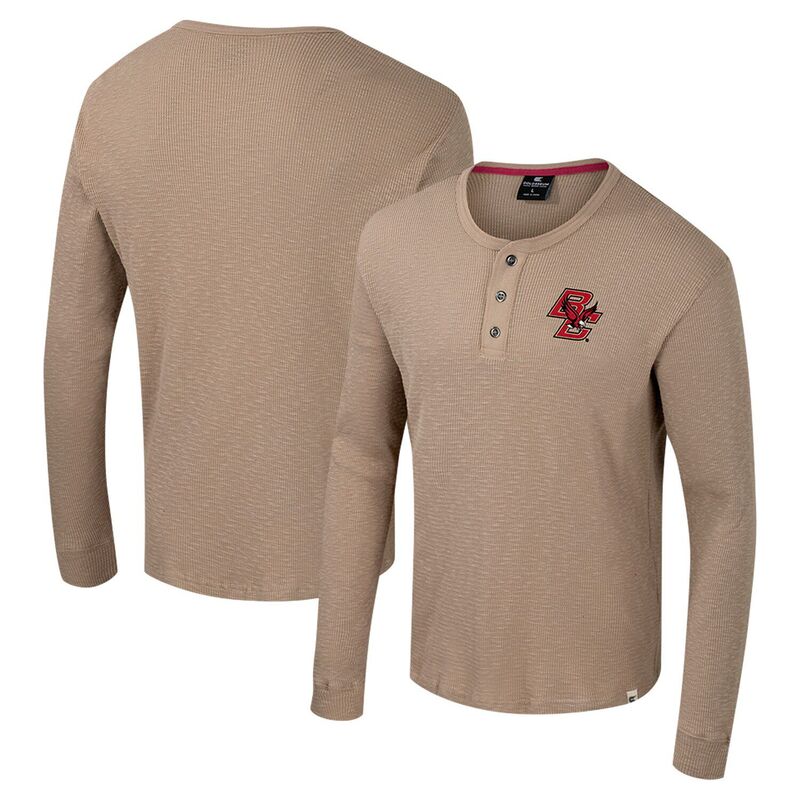 コロシアム メンズ トップス Tシャツ Men's Colosseum Tan Boston Collegeagles Great Outdoors Henley Long Sleeve Shirt Bos Multi マルチカラー