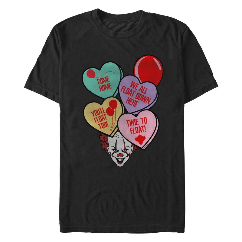 アニメキャラクター メンズ トップス Tシャツ グラフィック Licensed Character Men's IT Spooky Valentine's Day Candy Hearts Graphic Tee Black ブラック｜ReVida 店
