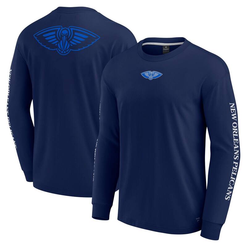 ファナティクス メンズ トップス Tシャツ Men's Fanatics Navy New Orleans Pelicans Elementstrive Long Sleeve T-Shirt Nor Navy ネイビー