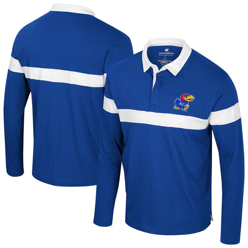 円形劇場 メンズ トップス ティーシャツ スポーツシャツ Men\u0027s Colosseum Royal Kansas Jayhawks Too Cool For Schoolong Sleeve Polo Kns Blue 青色 トップス-メンズファッション-Tシャツ・カットソー