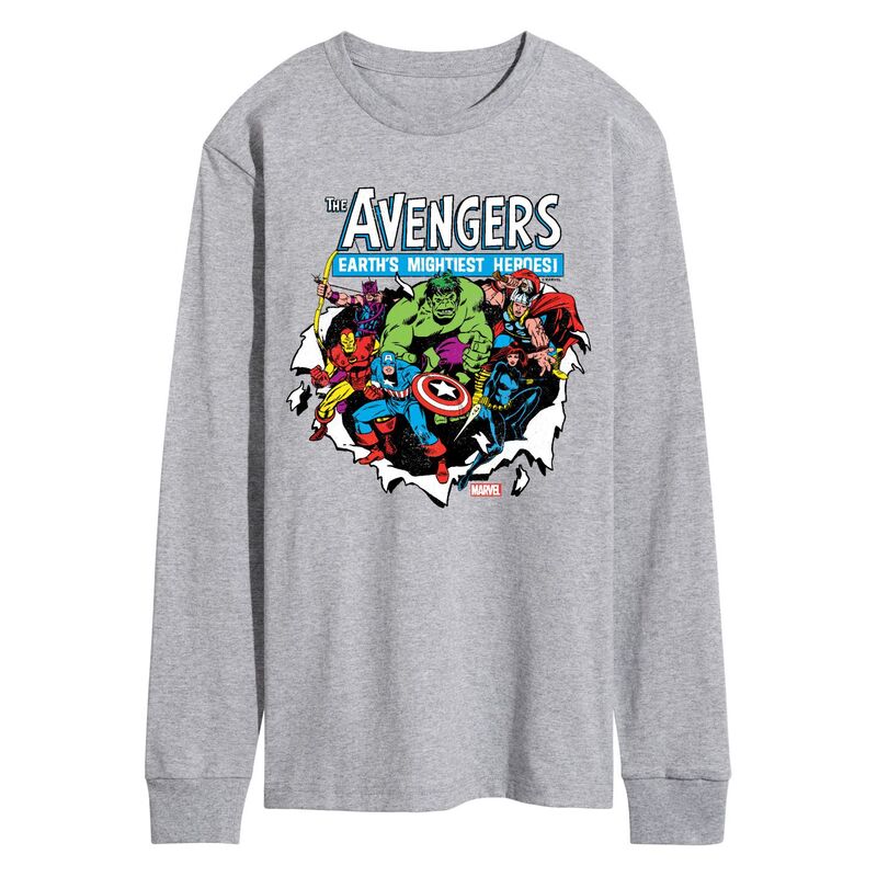 マーベル メンズ トップス Tシャツ グラフィック Men's Marvel Avengers Earths Mightiest Heroes Long Sleeve Graphic Tee Heather Gray グレー