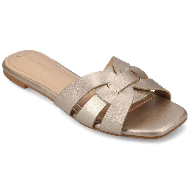 ジャーニー レディース シューズ サンダル Journee Arrina Women'square Toe Sandals Champagne シャンパン