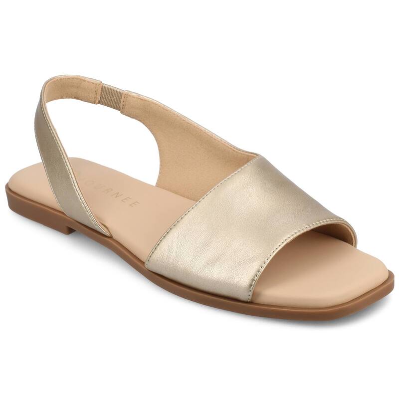 ジャーニー レディース シューズ サンダル Journee Brinsley Women's Tru Comfort Foam Croco Texture Sling Back Sandals Champagne シャンパン