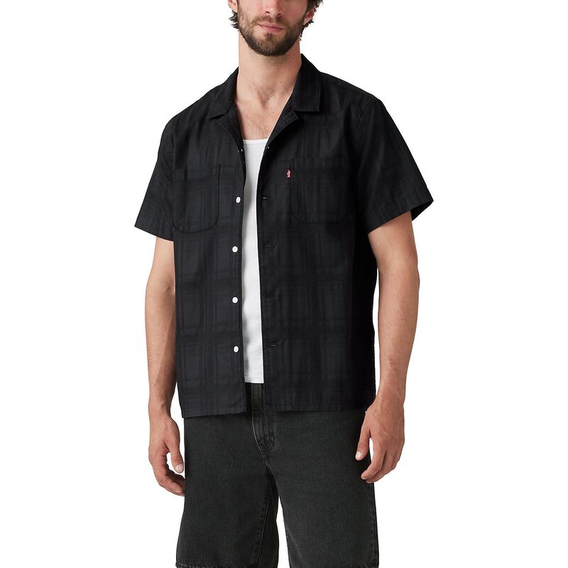リーバイス メンズ トップス Tシャツ Men's Levi's Classic Standard Fit Short Sleeve Button-Front Shirt Jet Black ブラック