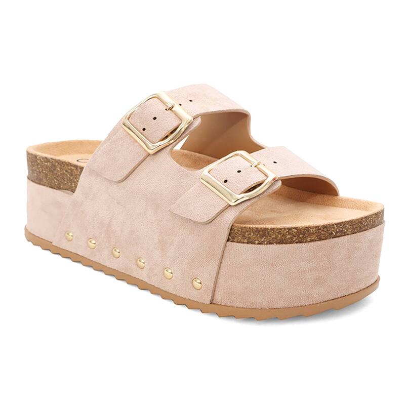 ヨキ レディース シューズ サンダル プラットフォーム Yoki Platform Cork Double Buckle Women'sandals Beige ベージュ