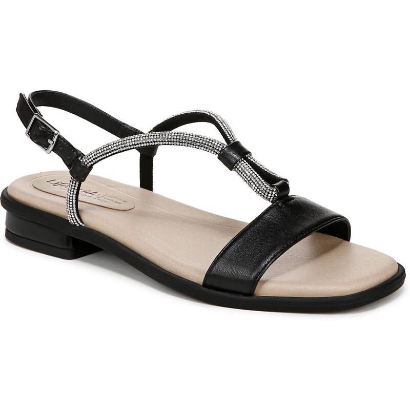 ライフストライド レディース シューズ サンダル LifeStride Radiant Women'slingback Sandals Black Faux Leather ブラック