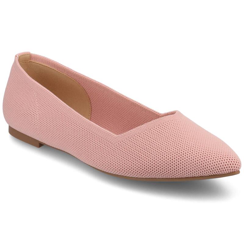 ジャーニー レディース シューズ サンダル ニット Journee Minnah Knit Slip-On Pointed-Toe Women's Dress Flats Pink ピンク