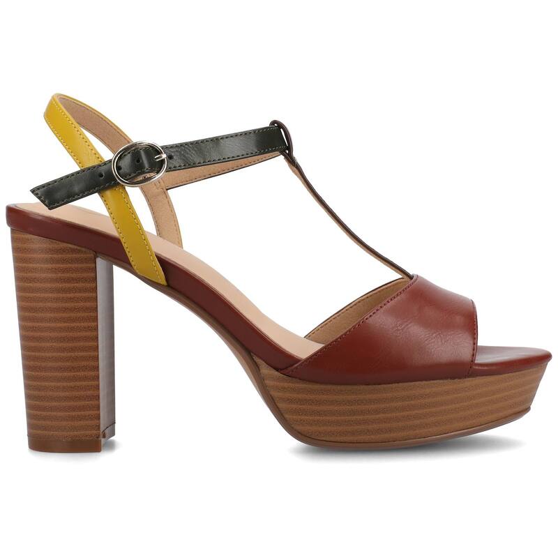 ジャーニー レディース シューズ サンダル プラットフォーム Journee Women's Nalie T-Straplatform Dressandals Multi Brown ブラウン