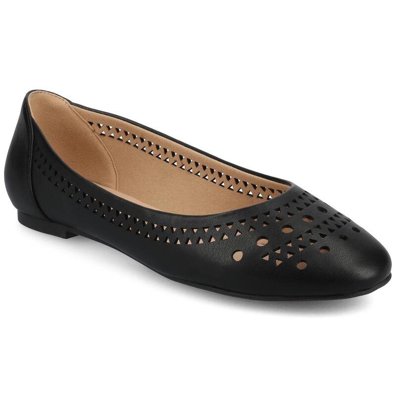 ジャーニー レディース シューズ サンダル カットアウト Journee Kamrah Women's Cut Out Round Toe Dress Flats Black ブラック|ReVida 店