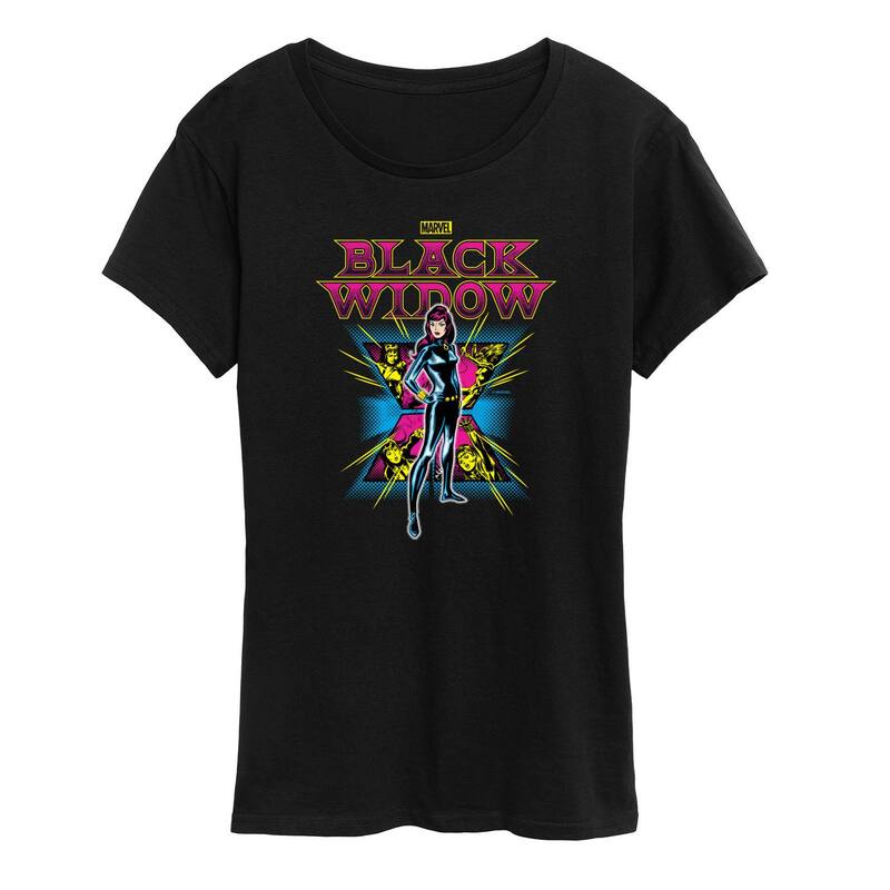 マーベル レディース トップス Tシャツ グラフィック Women's Marvel Black Widow Portrait Graphic Tee Black ブラック 6,784円