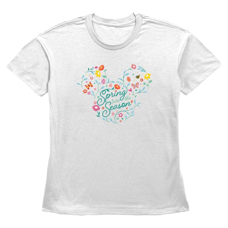 ディズニー レディース トップス Tシャツ グラフィック Disney's Mickey Mouse Spring Into The Season Women's Graphic Tee White ホワイト