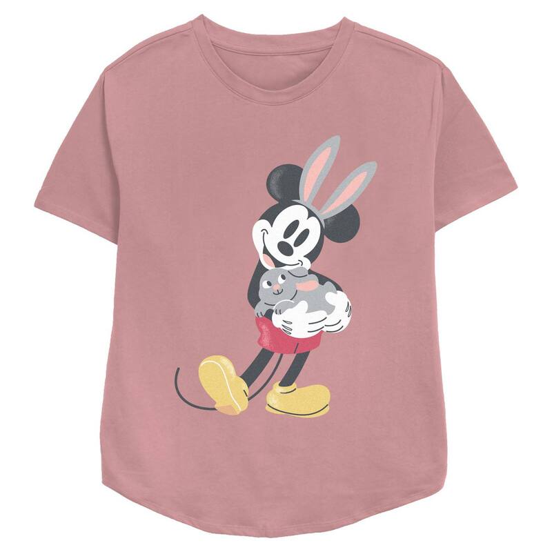 ディズニー レディース トップス Tシャツ リラックスフィット グラフィック Disney's Mickey Mouseaster Bunny Women's Relaxed Fit Graphic Tee Mauve