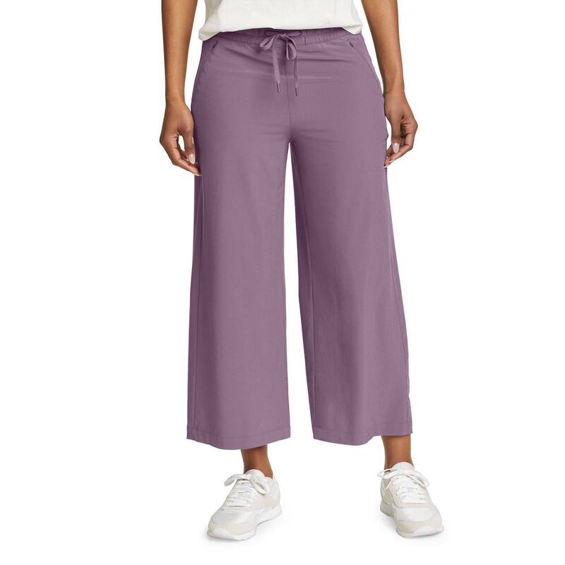 エディー バウアー レディース ボトムス カジュアルパンツ ワイドレッグ プラスサイズ Plusizeddie Bauer Departure UPF 50+ Wide Leg Cropants Violet バイオレット