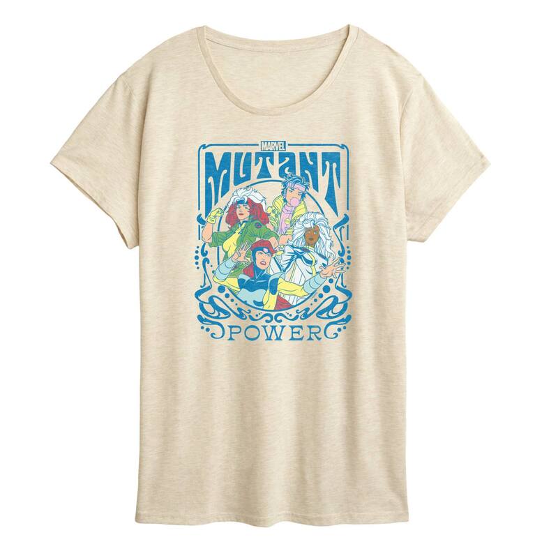 マーベル レディース トップス Tシャツ グラフィック Women's Marvel X-Men Mutant Power Girl Group Graphic Tee Beige ベージュ