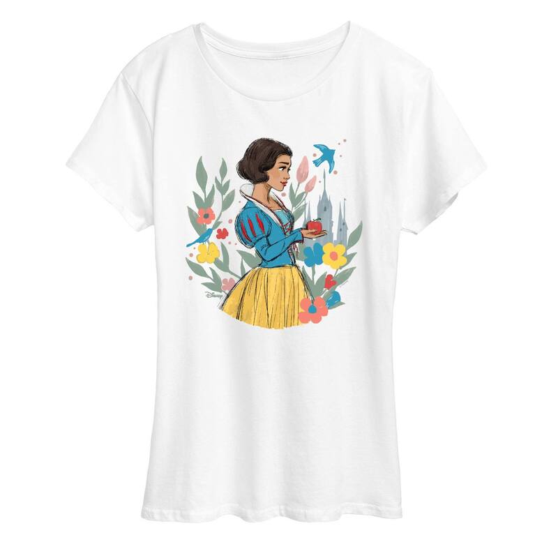 ディズニー レディース トップス Tシャツ フラワー柄 フラワー グラフィック Disney'snowhite Women's Floral Graphic Tee White ホワイト