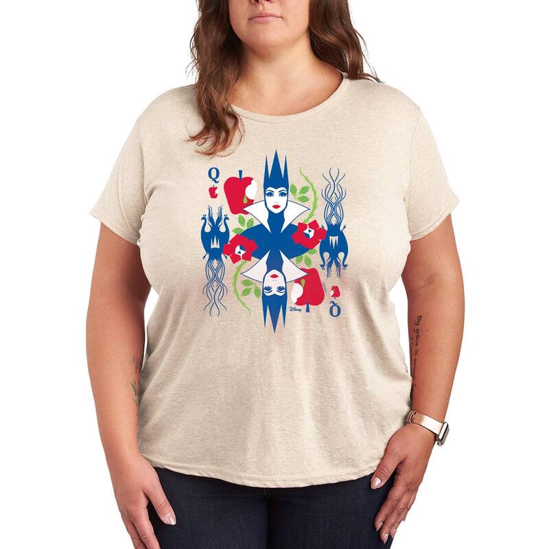 ディズニー レディース トップス Tシャツ プラスサイズ グラフィック Disney'snowhitevil Queen Plusize Card Graphic Tee Beige ベージュ 6,784円