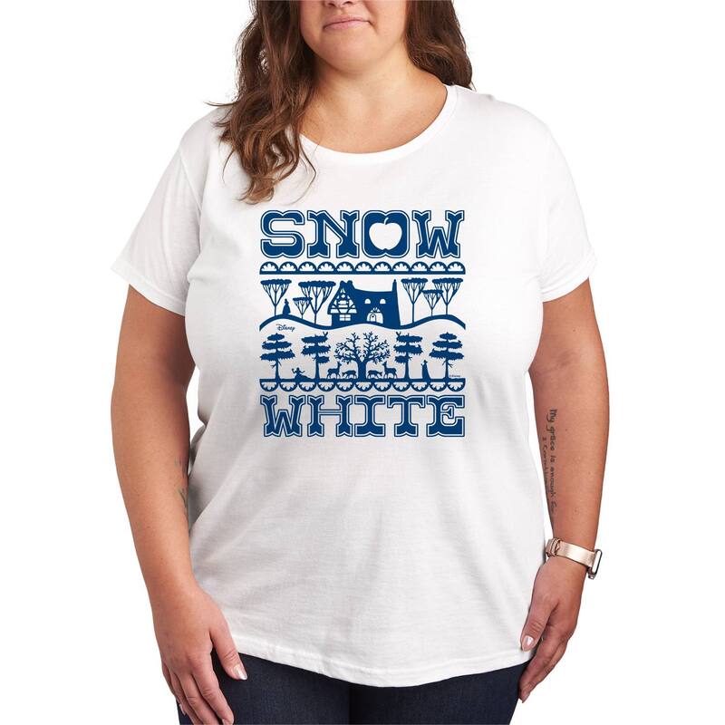 ディズニー レディース トップス Tシャツ プラスサイズ グラフィック Disney'snowhite Plusize Patterns Graphic Tee White ホワイト