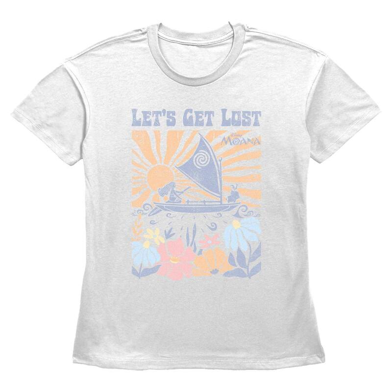 ディズニー レディース トップス Tシャツ グラフィック Disney's Moana Let's Get Lost Sailing Women's Graphic Tee White ホワイト
