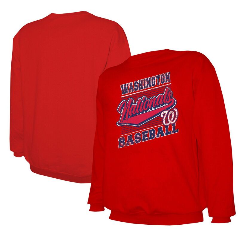 スティッチーズ メンズ トップス Tシャツ スウェット Men'stitches Red Washingtonationals Pullover Sweatshirt Nat Red レッド