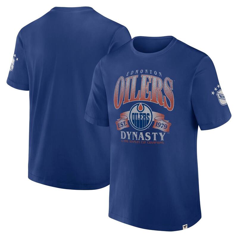 ファナティクス メンズ トップス Tシャツ Men's Fanatics Bluedmonton Oilers Decades Collection Made To Last-Shirt Oil Blue ブルー