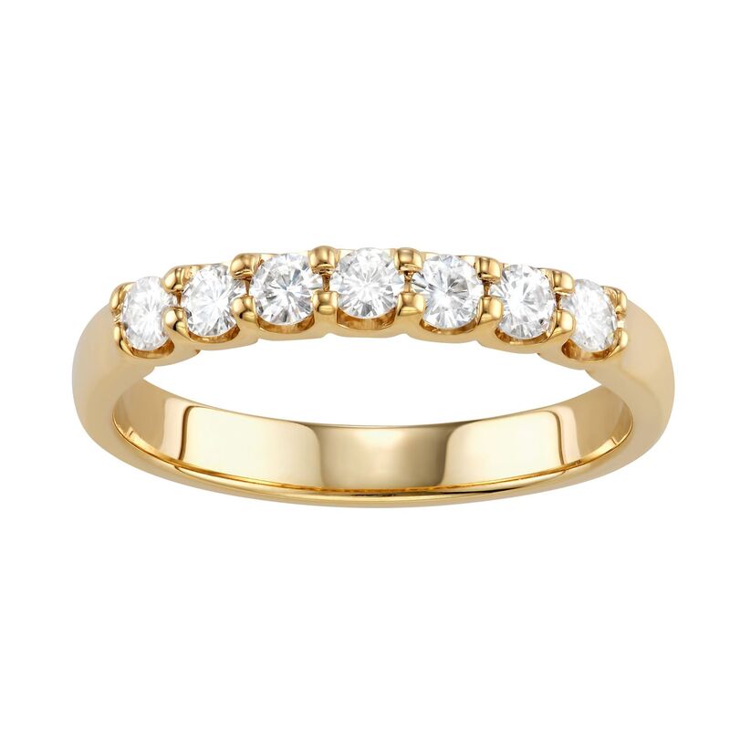 チャールズ アンド コルバード レディース アクセサリー リング Charles & Colvard 14k Gold 3/8 Carat.W. Lab-Created Moissanite Seven Stone Ring Yellow イエロー