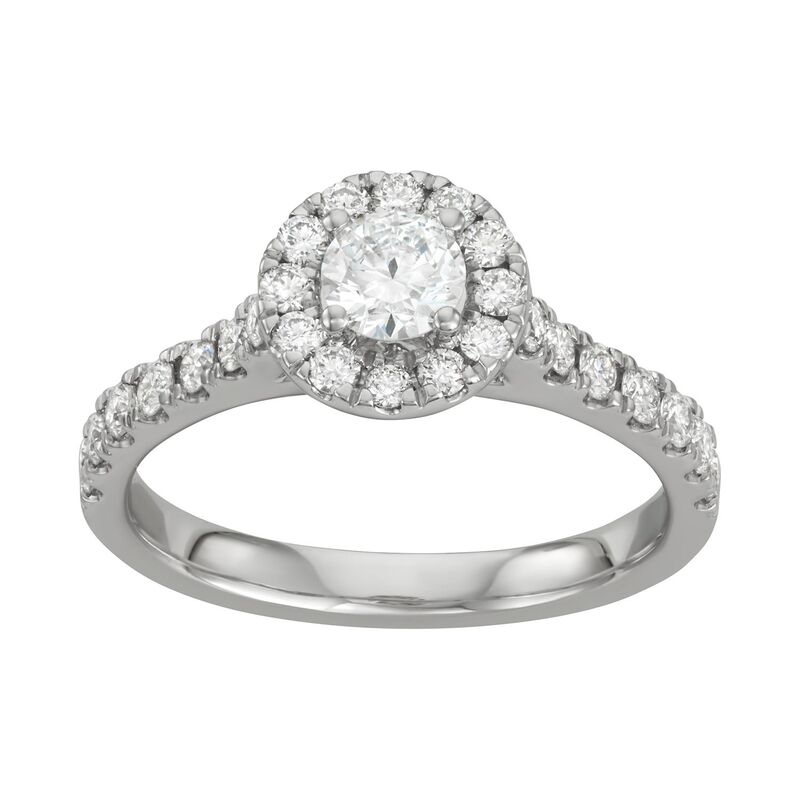 エボルブ レディース アクセサリー リング Evolv 14k White Gold 1 Carat.W. IGI Certified Lab-Grown Diamond Halo Ring 14k White Gold ホワイト