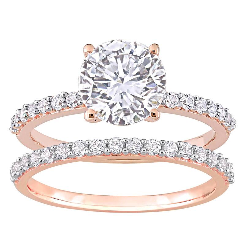ステラ グレース レディース アクセサリー リング Stella Grace 10k Rose Gold Lab-Created White Sapphirengagement Ring Set White ホワイト
