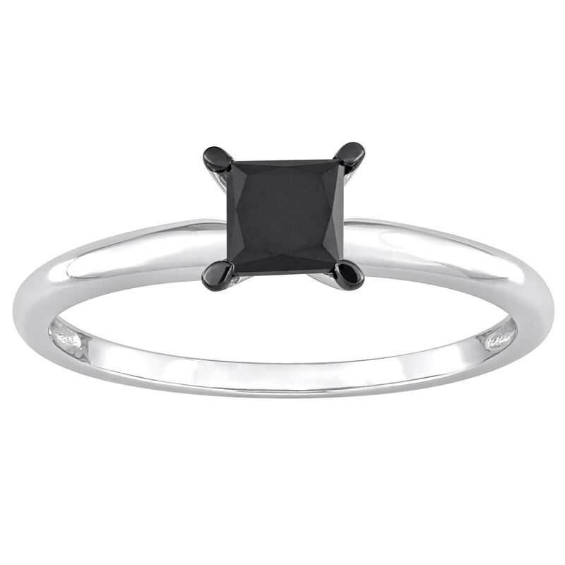 ステラ グレース レディース アクセサリー リング Stella Grace 14k White Gold 3/4 Carat.W Black Diamond Princess-Cut Solitaire Ring 14k White Gold ホワイト