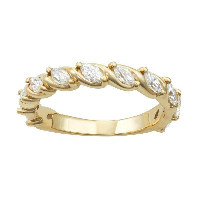 チャールズ アンド コルバード レディース アクセサリー リング Charles & Colvard 14k Gold 3/4 Carat.W. Lab-Created Moissanite Marquise Twisted Band Yellow イエロー
