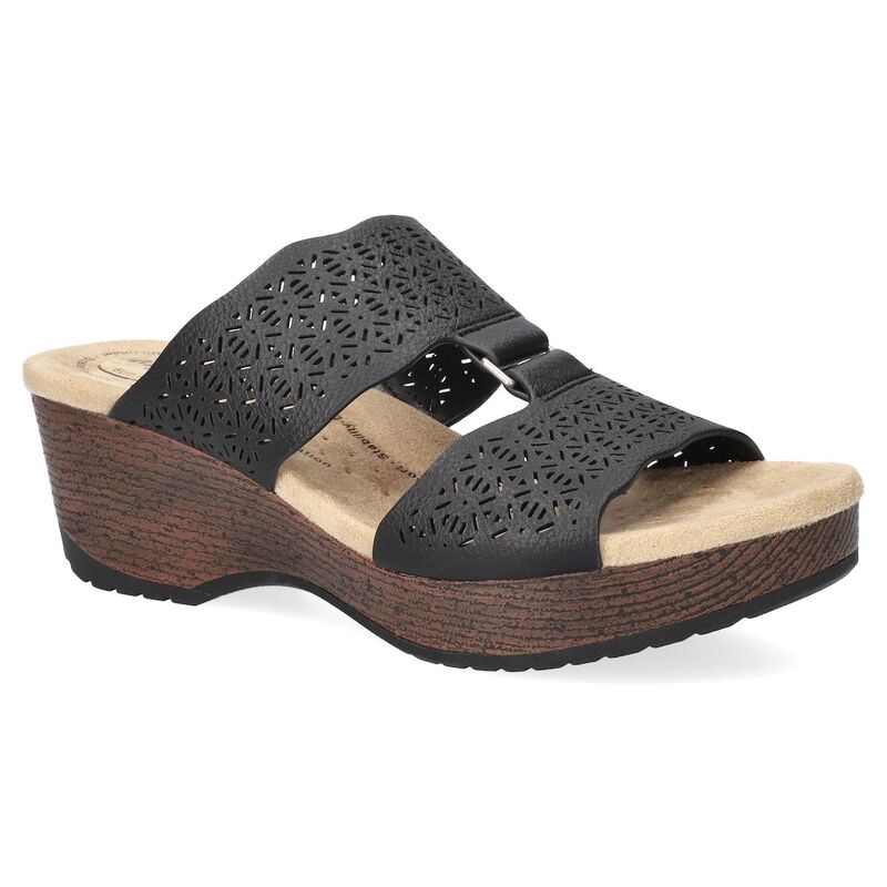 イージーストリート レディース シューズ サンダル Easy Street Rin Women'slip-Resistant Sandals Black ブラック｜ReVida 店