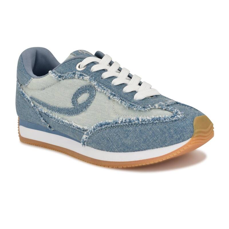 ナインウェスト レディース シューズ スニーカー レース Nine West Fivo Women's Casualace-Up Round Toe Sneakers Dark Blue Denim デニム